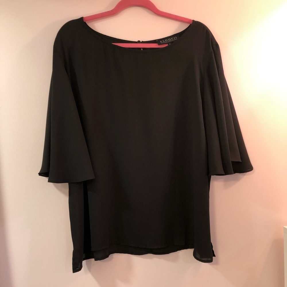 Eloquii 9-to-5 layering top black size 18